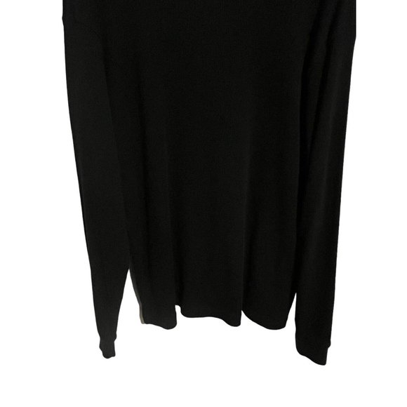 (SOLD)Gap Sweatshirt Top Henley Crew Neck Mens Large Long Sleeve Black Sweater - Picture 4 of 7
